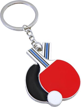 Generic Table Tennis Keychain Zinc Alloy Pings Pong Bat Key Ring Table Tennis Racket Keychain Handmade Sports Jewellery Report Suitable For Sports Enthusiasts