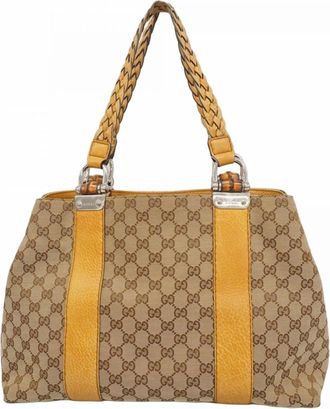 Gucci Brown Canvas Tote Bag (Pre-Owned)