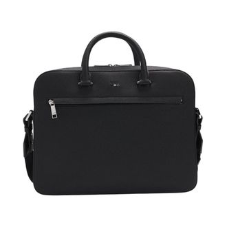HUGO BOSS Tassen, Heren, Zwart, ONE Size, Zwarte Documententas met Dubbele Rits