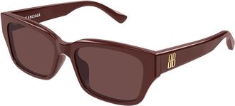 Balenciaga BB0480SK Asian Fit 004 Mens Sunglasses Burgundy Size 56