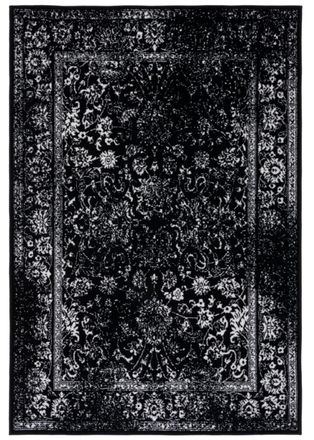 Safavieh Alfombra de polipropileno blanco y negro, 155 x 229 cm
