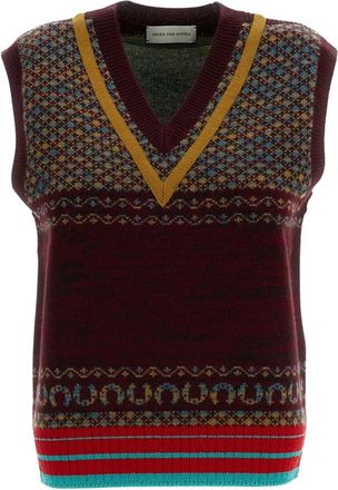 Dries Van Noten Fitted Cashmere Top - Dames - V-hals truien - Veelkleurig - S - Wol - Truien & Vesten