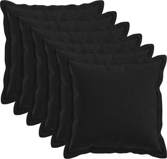 vidaXL Cuscino Con Cuscino Houten 6 Pz Nero Lino Vidaxl