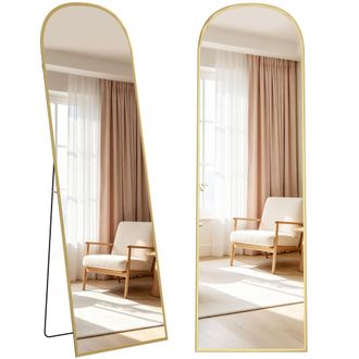 OEM Espejo De Cuerpo Entero 50x170 Cm Independiente O Pared Con Marco De Aleaci&oacute;n De Aluminio Y Soporte Dorado