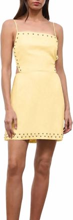 Staud Angelique Linen Mini Dress In Butter Studs
