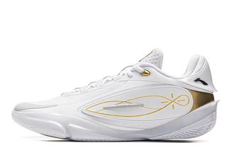 Li-Ning Mens Basketball Shoes Non-Slip Wear Resistant Professional Sports Shoes Calf 808 Series ABAU013 ABAU047 ABAU065 ABAV015, White Golden, 13 UK