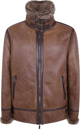 Brunello Cucinelli Heren, Jassen, Bruin, Maat: XL Leer
