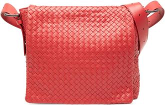 Bottega Veneta 2012-2025 Nappa Intrecciato Flap crossbodytas - Rood