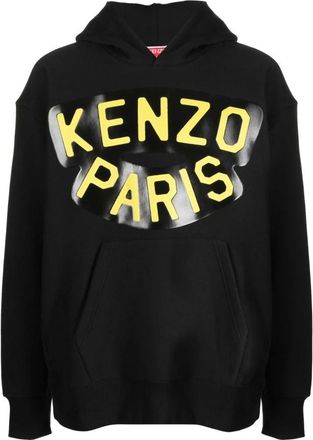 Kenzo Zwarte Hoodie met Dierenprint - Heren - Hoodies - Zwart - XL - Katoen - Hoodies & sweatvesten