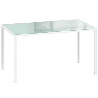 HOMCOM Mesa de comedor 140x80x75 cm blanco