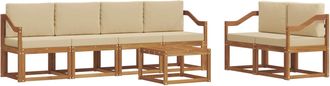 vidaXL Conjunto De Sof&aacute;s De Exterior 7 Uds. Natural Y Beige Vidaxl