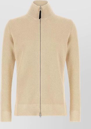 Maison Margiela wool cotton ribbed zip cardigan