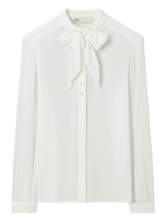 Tory Burch Georgette bow-detail shirt - White
