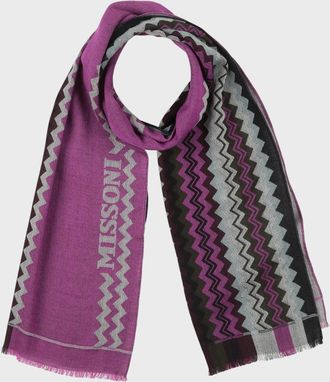 Missoni Womens Missoni Fuchsia Scarf Wool Purple - Navy