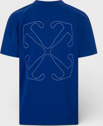 Off-white Womens Cobalt Arrows T-Shirt - Blue Cotton - Size 2XS