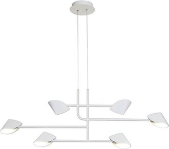 Mantra Inspired Mantra Capuccina Colgante Lineal De 6 Luces, Led De 45 W, 3000 K, 3100 Lm, Blanco, 3 A&ntilde;os De Garant&iacute;a