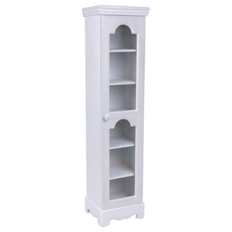 Wanderlust Deco Vitrina de madera de 1 puerta, 24x20x98,5, blanco