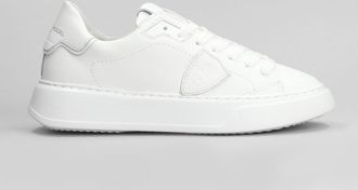 Philippe Model Temple Low Sneakers In White Leather