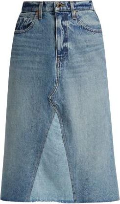 Khaite Maggie Denim Midi Skirt Size 27/69