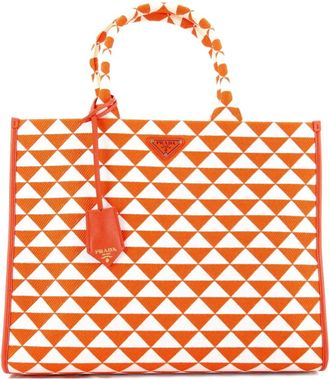 Prada Symbole Shopper Jacquard Large tote bag - Arancione