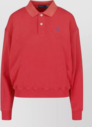 Polo Ralph Lauren crewneck top polo collar ribbed cuffs