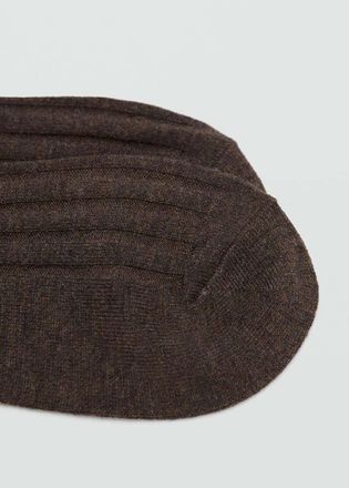 Mango Calzini misto lana coste cioccolato - Donna - Taglia unica - MANGO