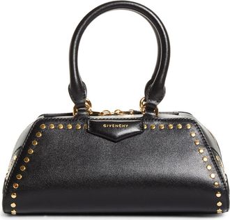 Givenchy Mini Antigona Leather East/West Satchel in 001-Black at Nordstrom