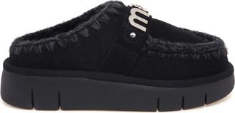 Mou Bounce Clog - Dames - Slip ons - Zwart - 39 EU - Wol - Schoenen