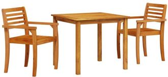 vidaXL Conjunto De Comedor De Jard&iacute;n 3 Pcs Marr&oacute;n Vidaxl