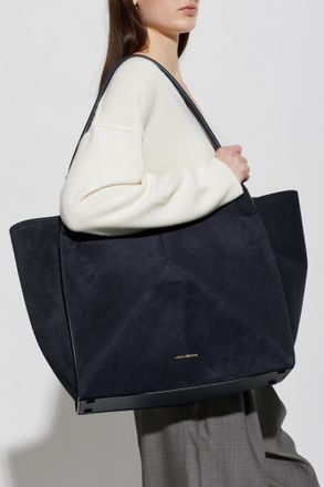 Victoria Beckham Suede Shopper Bag, Womens, Navy Blue