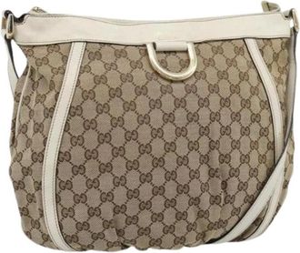Gucci Pre-owned Vintage Schoudertas - Dames - Vintage Schoudertas - Beige - ONE Size - Leer - Vintage