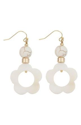 Panacea Resin Flower Drop Earrings in White at Nordstrom Rack