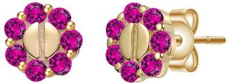 Genevive 14K Plated Cz Beaded Earrings