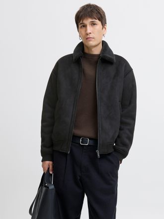 Jack & Jones Bomberjacke JACK & JONES JPRCCLUKE BOMBER JACKET SN, Herren, Gr. XXL, schwarz, Web, Obermaterial: 100% Polyester, unifarben, regular fit, Jacken Bombe