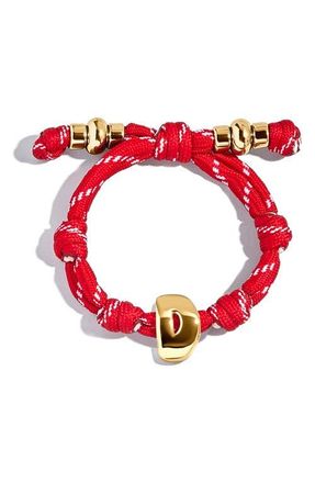 BaubleBar Knotty Initial Bracelet in Red D at Nordstrom