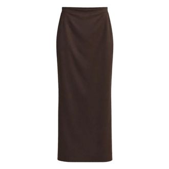 Mars&eacute;m Marsem - Lange Rechte Maxi Rok - Dames - Rokken - Bruin - Maat: M