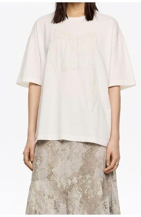Bimba & Lola Logo Tie T-Shirt in Ivory at Nordstrom, Size X-Small Eu