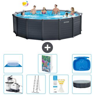 Intex Piscina Graphite Panel Redonda - 478x124 Cm - 8-piezas S662