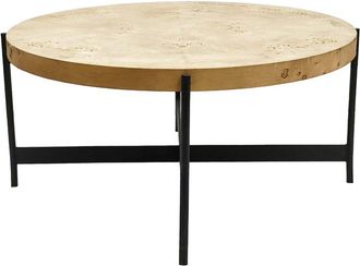 LR Home Lr Home Evelyn Contemporary Burl Wood Handmade Coffee Table