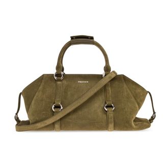 Alexander McQueen Tassen, Dames, Groen, ONE Size, Leer, Farringdon Medium Handbag
