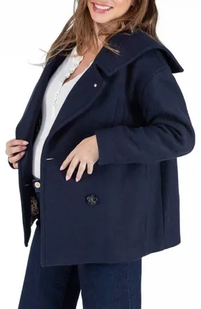 Cache Coeur Malo pregnancy pea coat in Marine at Nordstrom, Size Small