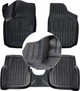 OEM Alfombrillas Y Limpiaparabrisas De Goma Para Vw Polo 5 Sed&aacute;n 2010-2020 (canales Ud)