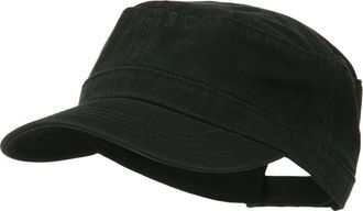 OTTO Garment Washed Adjustable Army Cap, Charcoal, One size