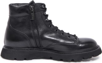 Doucal's Vintage Anfibio Laarzen - Heren - Veterlaarzen - Zwart - 42 EU - Leer - Schoenen