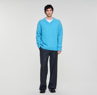 Sandro Jersey de cuello V de manga larga