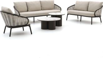 Apple Bee Pine Key/Tonga stoel-bank loungeset 5-delig 6-zits