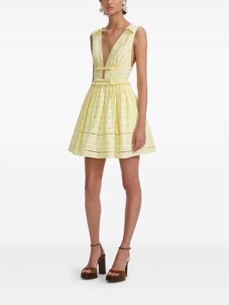 Self Portrait cotton dress - women - Cotton - 8 - Yellow