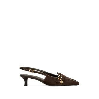 Tod's Schoenen, Dames, Bruin, 40 EU, Slingback Hak