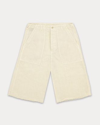 Fortela Simone Fatigue Linen Shorts in White at Nordstrom, Size 25 Eu