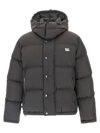 Dolce & Gabbana Gray Polyamide Full-Length Mens Jacket
